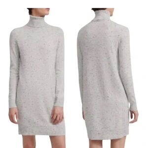 THEORY DONEGAL CASHMERE TURTLENECK SWEATER DRESS LIGHT HEATHER MULTI Sz P, or S